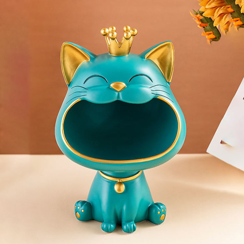 Estátua Decorativa de Gato para Armazenamento de Objetos - AMERYK