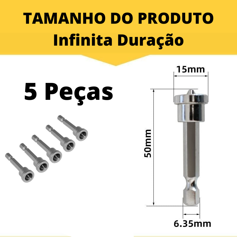 Kit 5 Ponteiras Magnéticas para Parafusadeira® - AMERYK